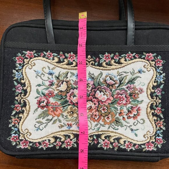 Vintage Floral Needlepoint Tapestry Bag – Journal, Book, Bible, or Craft Case - Picture 5 of 5